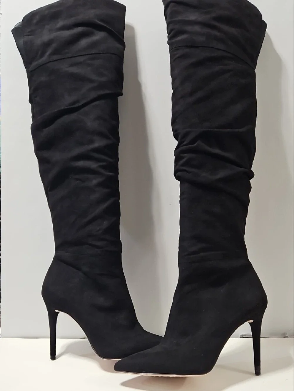 Jessica Simpson Luxella Black Suede Over-the-Knee Stiletto Boots